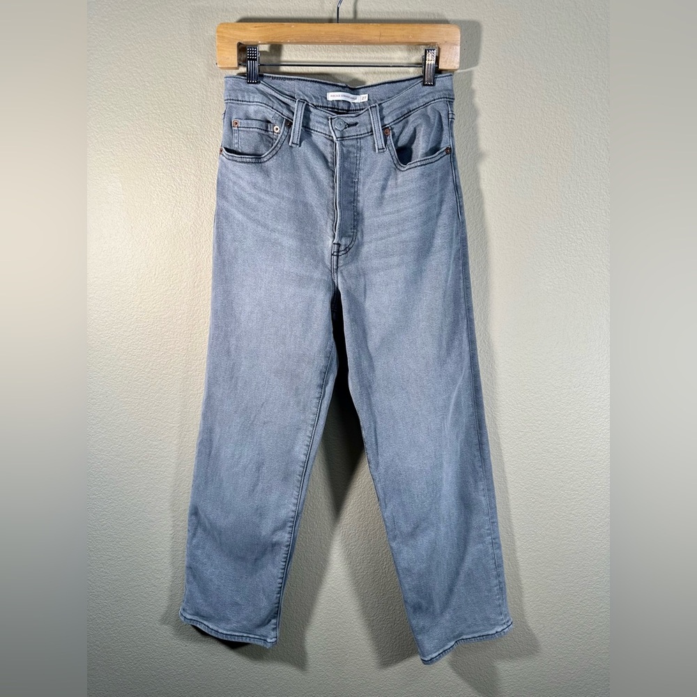 Levi’s Ribcage Straight Ankle Jeans in grey W27 L27 - Picture 5 of 16